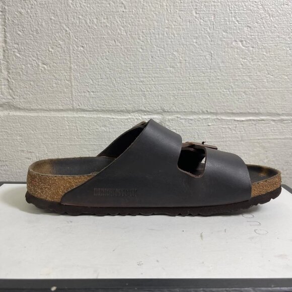 Birkenstock Arizona Black Leather Slide Sandals Slip On Womens 38 EU/7 US Narrow - Picture 2 of 10